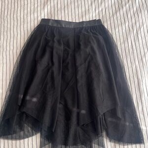 Zara Black Asymmetrical Tulle Skirt